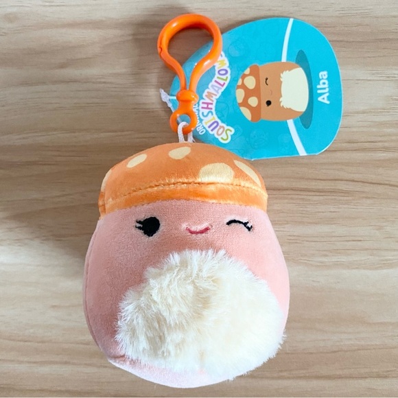 Squishmallow Alba the Mushroom Clip NWT - Picture 1 of 2